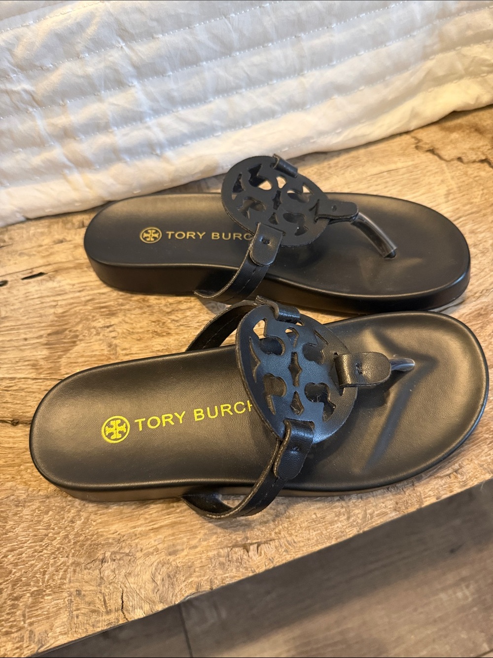 Tory Burch Black Miller Thong Sandals - Picture 2 of 4